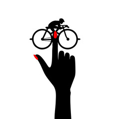 Silhouette of a male cyclist. vector illustration.