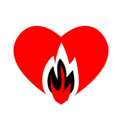 Fire Heart Logo designs concept Love Fire logo symbol icon