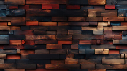 Future Style Burnt Boards Wall with Textured Background, AI generated