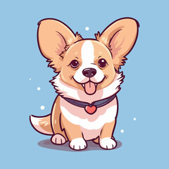 Cute Cartoon Corgi: Adorable Welsh Corgi Illustration for Children, Baby Products, and Dog-Lovers' Designs