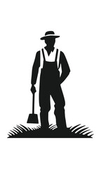 Farmer working on field vector Logo Illustration character design