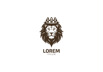 lion king shield logo icon vector design
