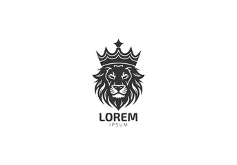 Lion Head Vector. Lion King Abstract Logo, Imperial Lion Head Luxury Logo