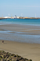 Vue sur la rade et la plage de Boulogne-sur-Mer