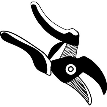 black garden shears isolated clip art preview