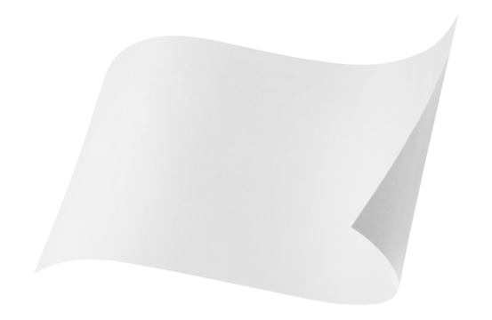 Blank bended paper sheet, cut out