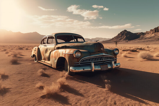Auto Parts Store in the Middle of the Desert in Summer Season. Old  Automobiles, Car Wreckages Stock Photo - Image of transport, destroyed:  197673686