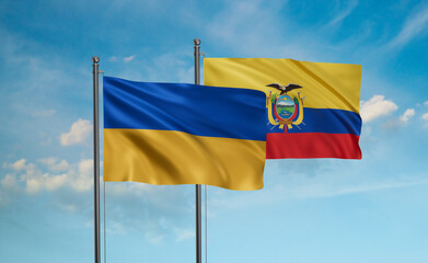 Ecuador and Ukraine flag