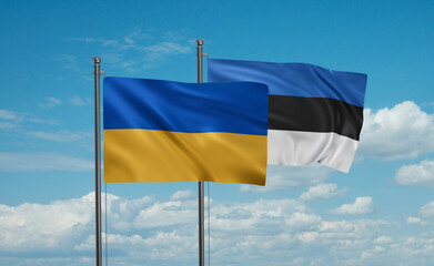 Estonia and Ukraine flag