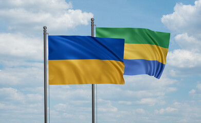 Gabon and Ukraine flag