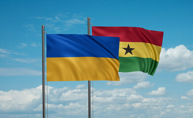 Ghana and Ukraine flag