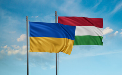 Fototapeta na wymiar Hungary and Ukraine flag