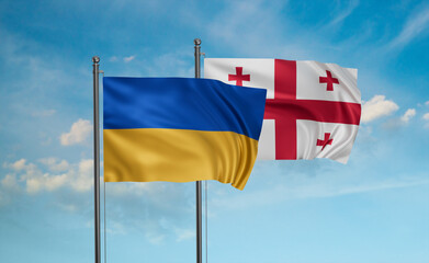 Georgia and Ukraine flag