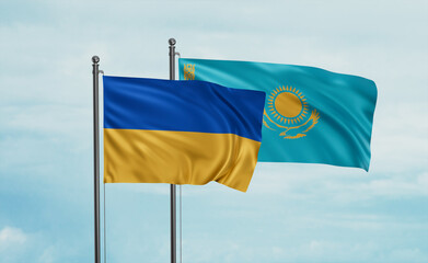 Kazakhstan and Ukraine flag