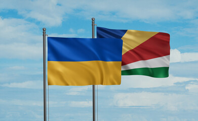 Seychelles and Ukraine flag
