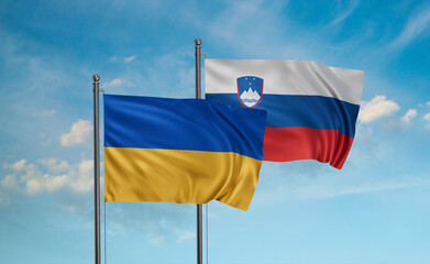 Slovenia and Ukraine flag