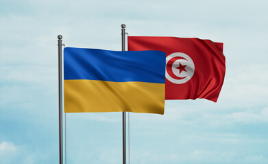 Tunisia and Ukraine flag