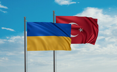 Turkey and Ukraine flag