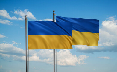 Two Ukraine flags