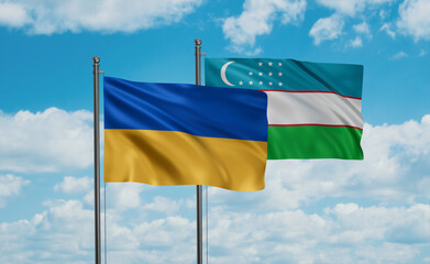 Uzbekistan and Ukraine flag