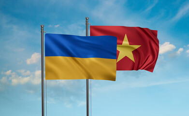Vietnam and Ukraine flag