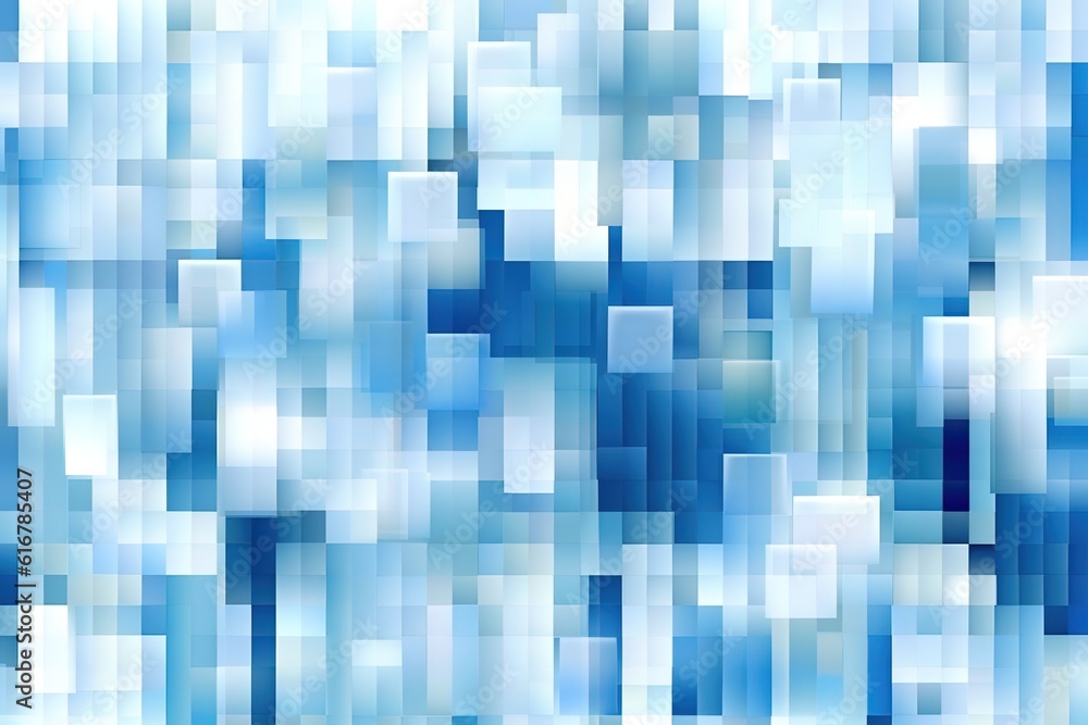 Poster a square pattern set on a blue and white abstract backdrop.