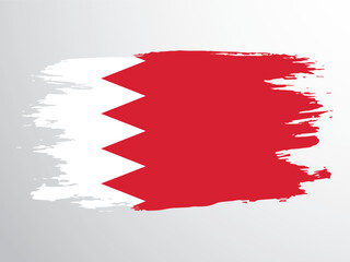 Bahrain flag painted with a brush
