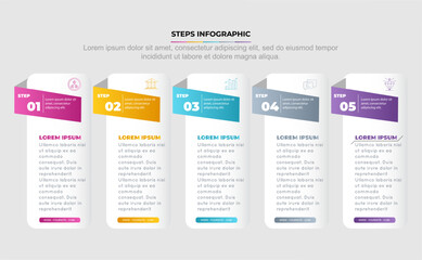 Fototapeta na wymiar Vector infographic design template with 5 options or steps