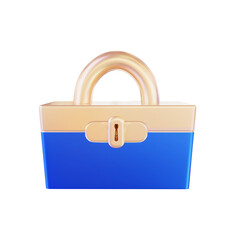 Padlock security 3d rendering illustration