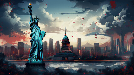 Fototapeta premium June 4th USA Independence Day