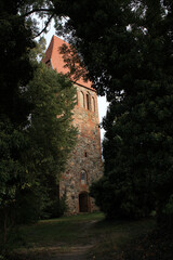 Fototapeta premium Gloomy Old Church in Bülow, Northern Germany 