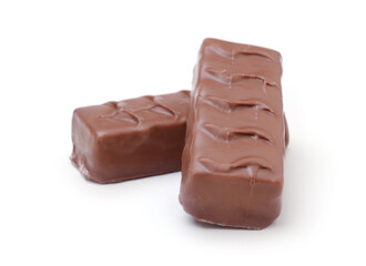 Chocolate bars isolated on white.