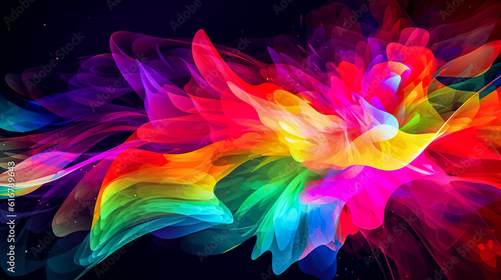 Poster abstract colorful background with smooth wavy lines. generative ai