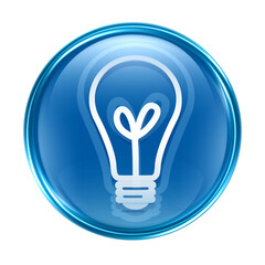 Light Bulb Icon blue, isolated on white background