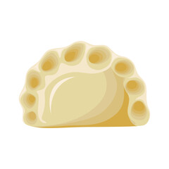 Dumpling isolated on a white  background. Polish cuisine. Ukrainian cuisine. Vector illustration.