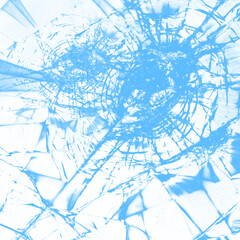 Cracked glass transparent