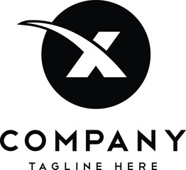Letter X Cricle Shape Brand Logo Design of Initial Letters