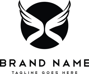 Letter X Logo Design Flying Wings Brand Monogram