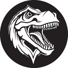 Vector illustration detailed and striking dinosaur head with technical precision. © Rivet Render