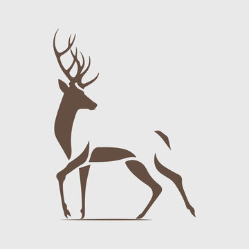 Modern abstract vector deer logo template