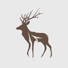 Modern abstract vector deer logo template