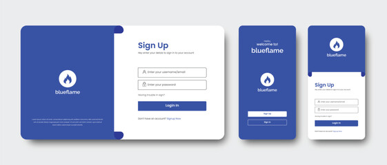 set of sign up & sign in forms. professional mobile app sign in page. register page vector illustration. 