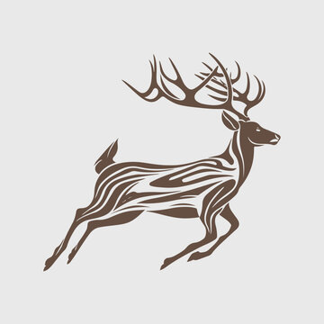 Modern abstract vector deer logo template