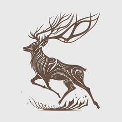 Modern abstract vector deer logo template