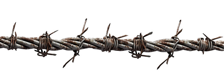 Barbed wire isolated on transparent background