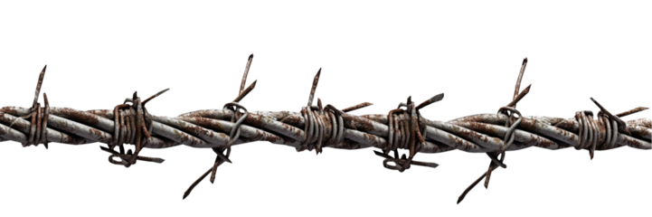 Barbed wire isolated on transparent background