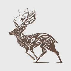 Modern abstract vector deer logo template