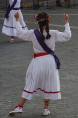 Basque folk dance exhibition in a festival