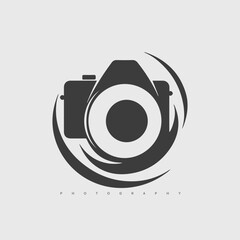 Modern abstract vector camera logo template. Photography logotype