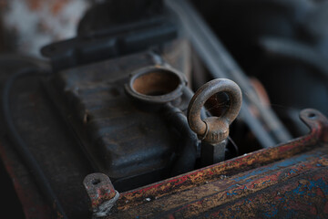 An old tractor that has not been used, left abody